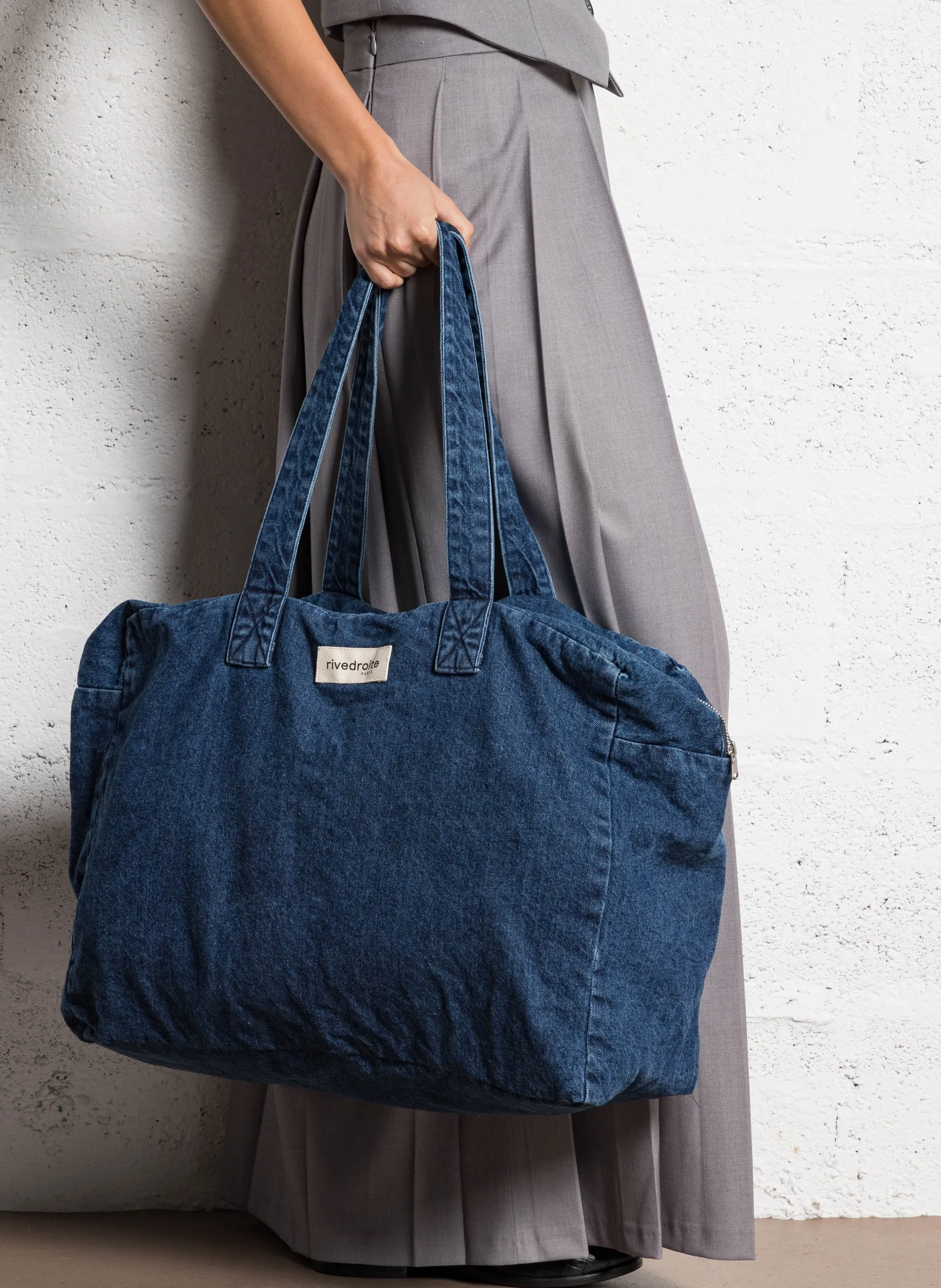  RIVE DROITE PARIS   ELZEVIR - Borsa da viaggio in misto cotone | Blu