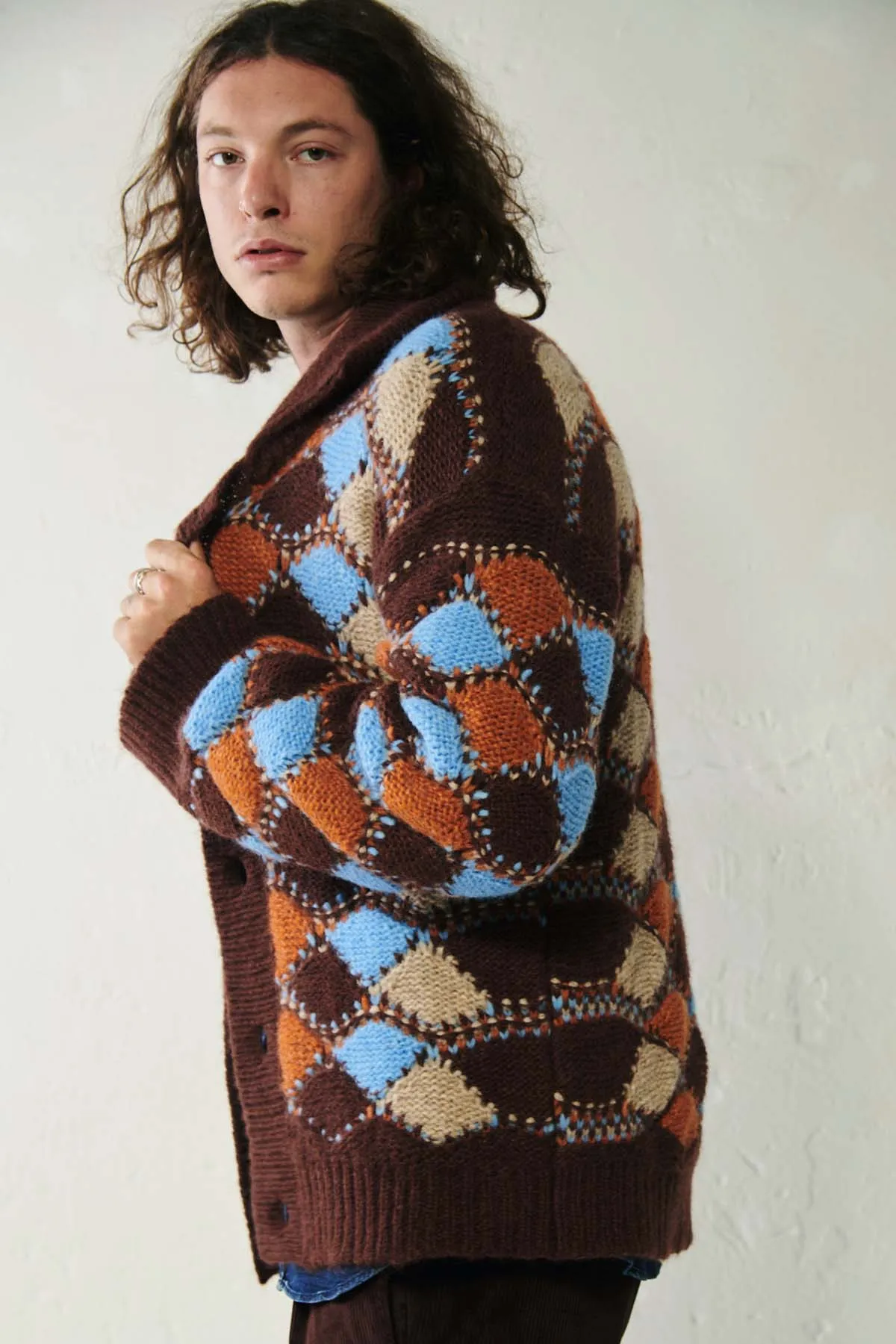 Roberto Collina cardigan jacquard a rombi