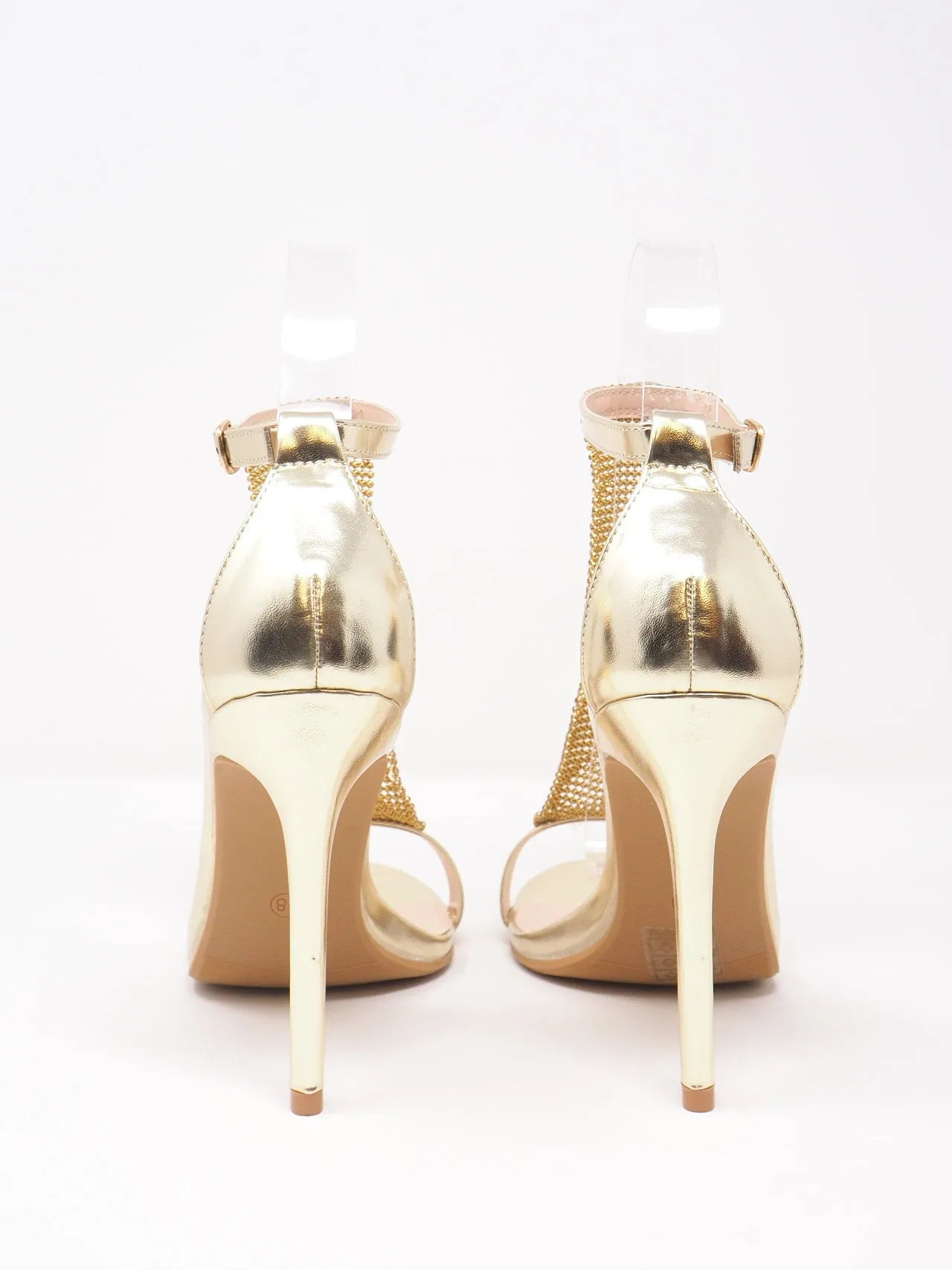 Sandali con retina di strass
