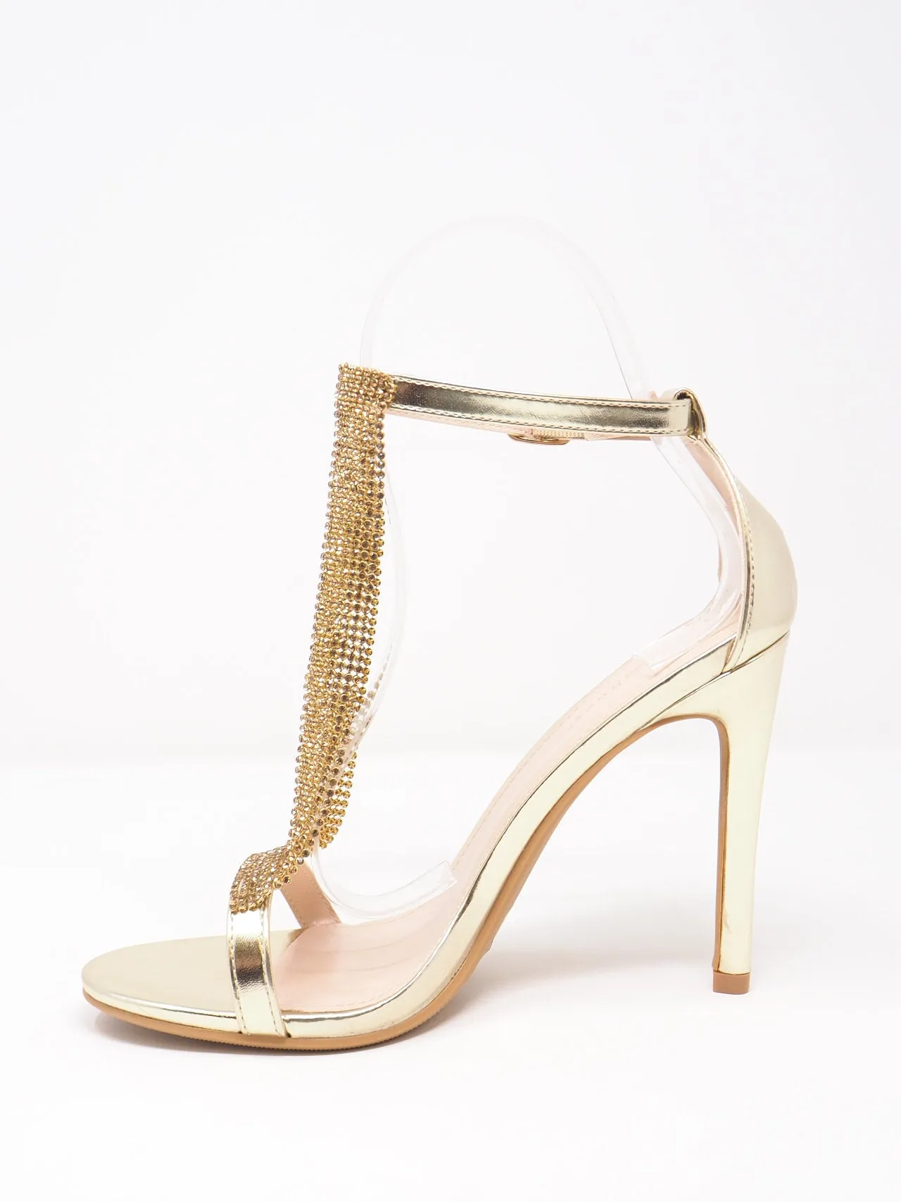 Sandali con retina di strass