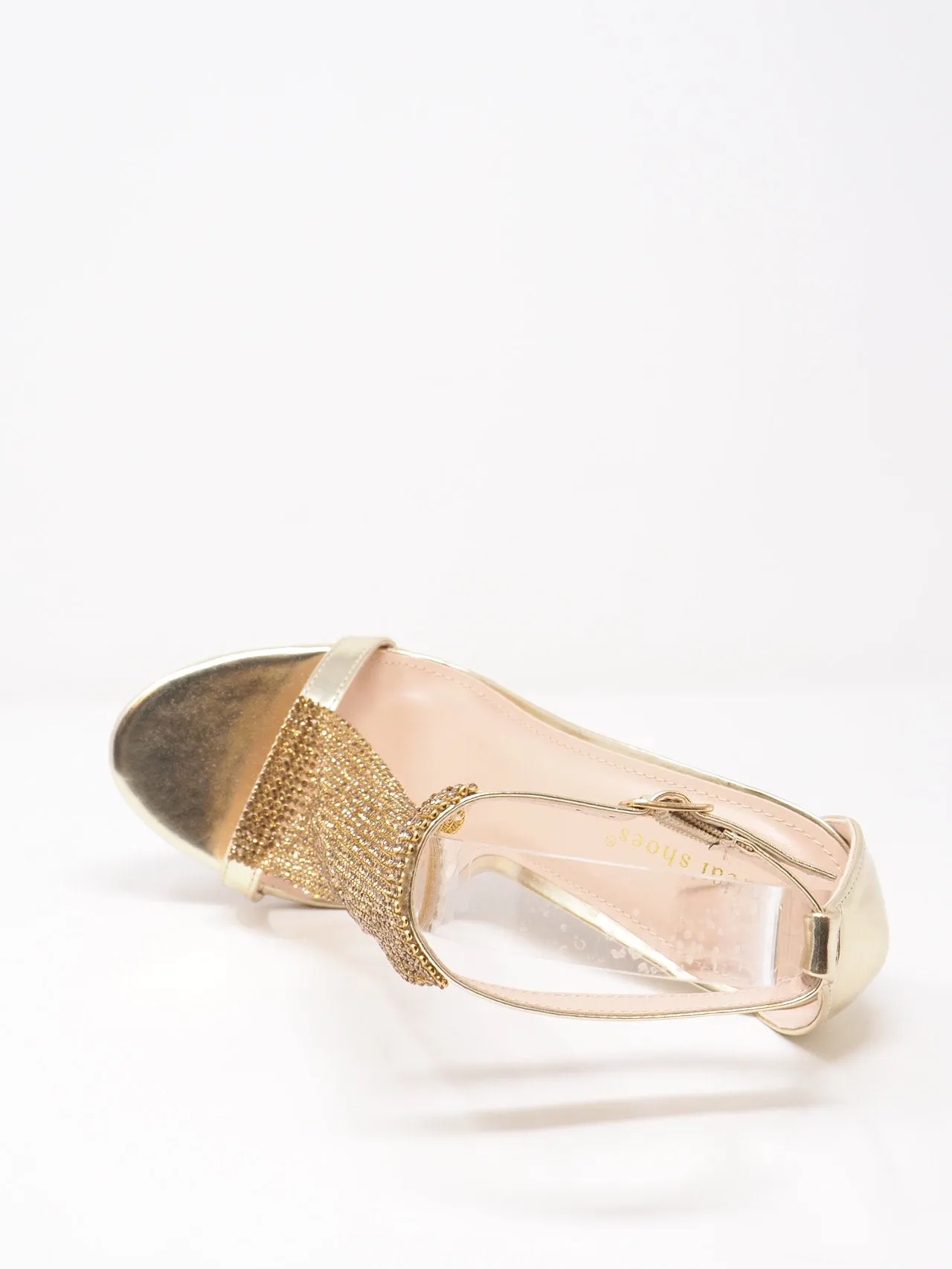 Sandali con retina di strass