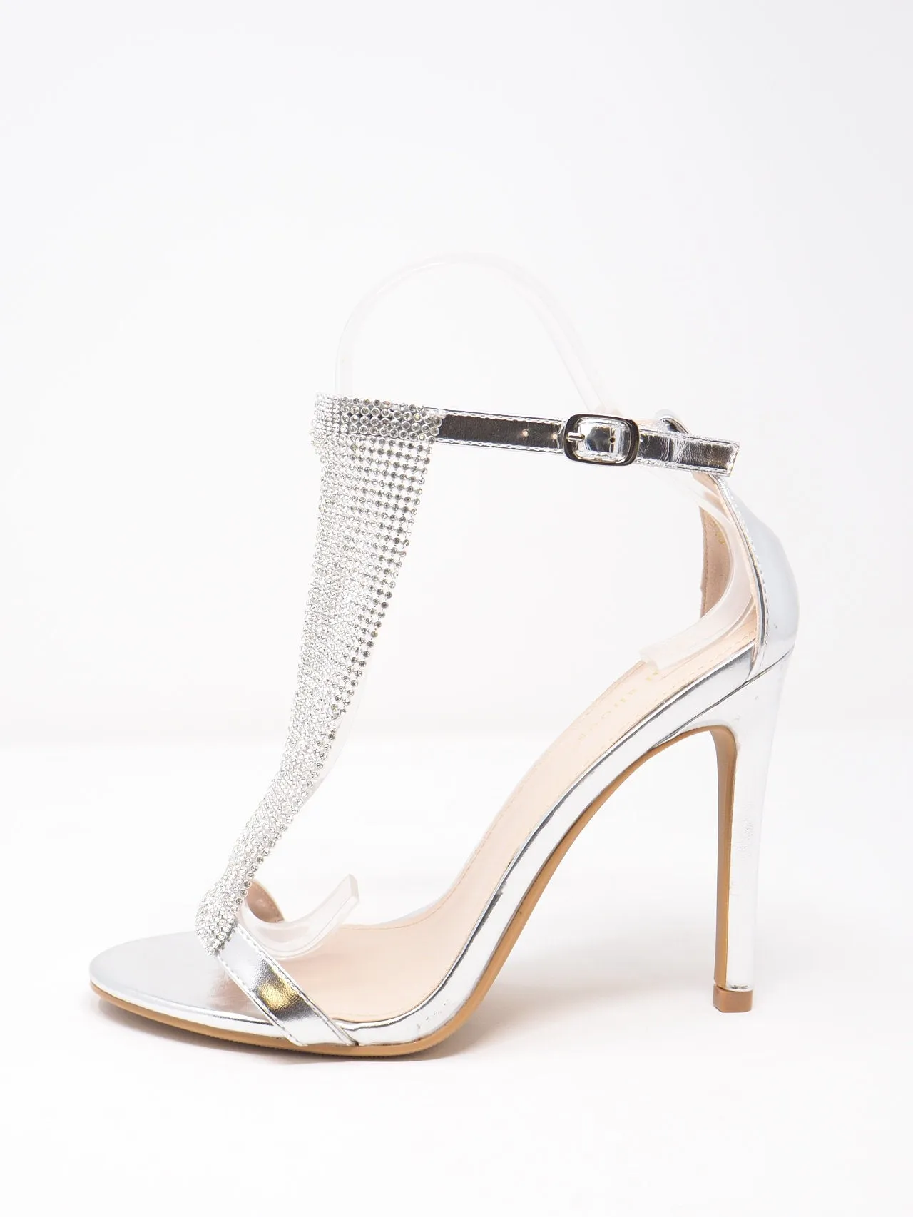 Sandali con retina di strass