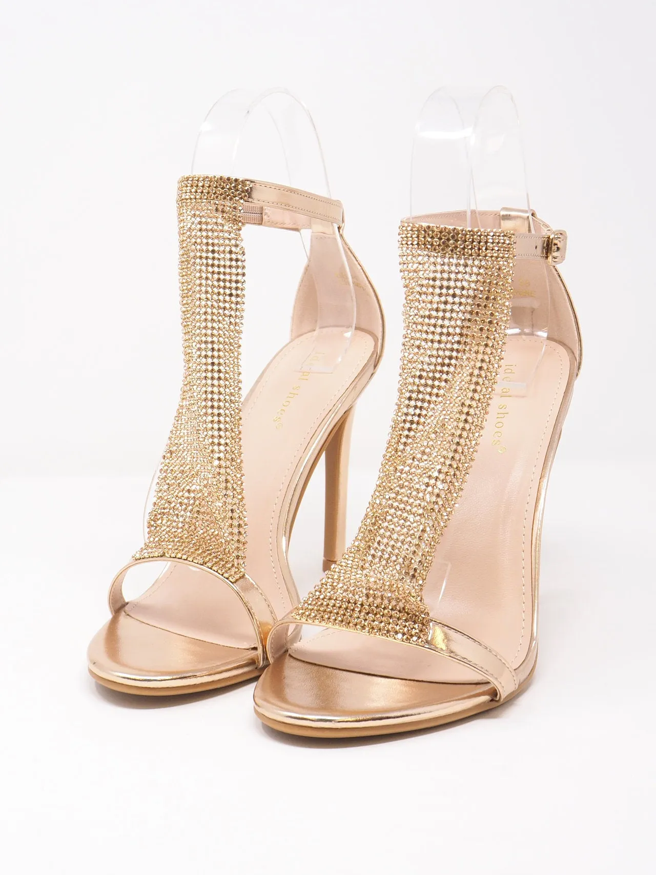 Sandali con retina di strass