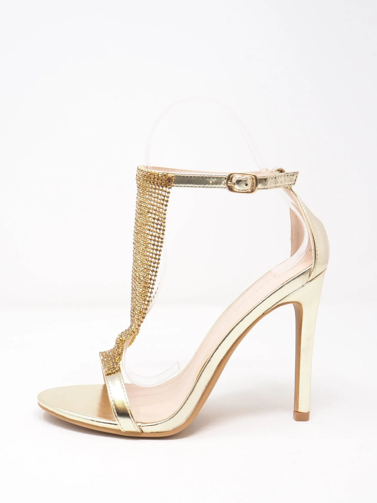 Sandali con retina di strass