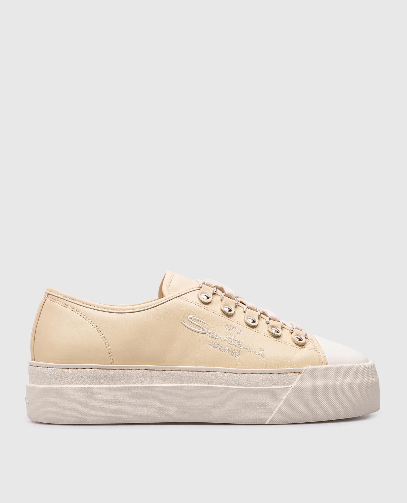 Santoni Scarpe da ginnastica in pelle gialla WBGE61172OSSGDLE