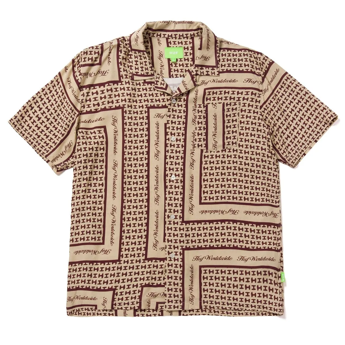 SCARF S/S RESORT TOP - TAN