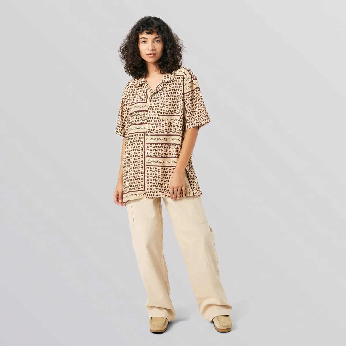 SCARF S/S RESORT TOP - TAN