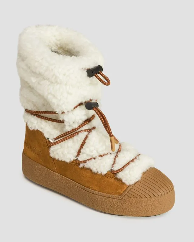 Scarpe invernali in pelle da donna Moon Boot Resort Ltrack Polar Shearling