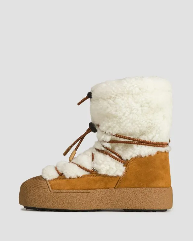 Scarpe invernali in pelle da donna Moon Boot Resort Ltrack Polar Shearling