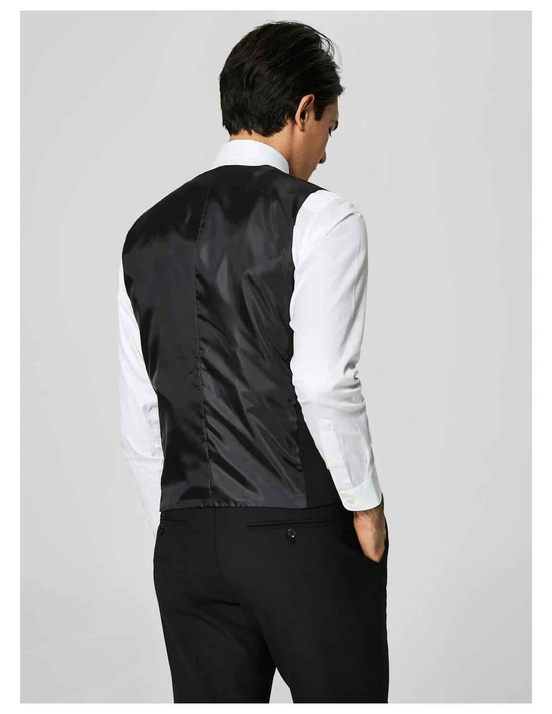 SELECTED GILET UOMO,SLHSLIM-MYLOLOGAN BLACK WAISTC