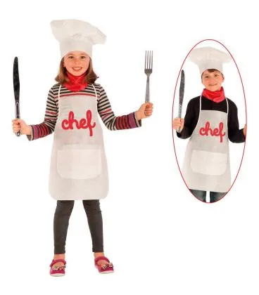 Set cuoco bimbo (grembiale l. cm. 50 ca., cappello e fazzoletto)