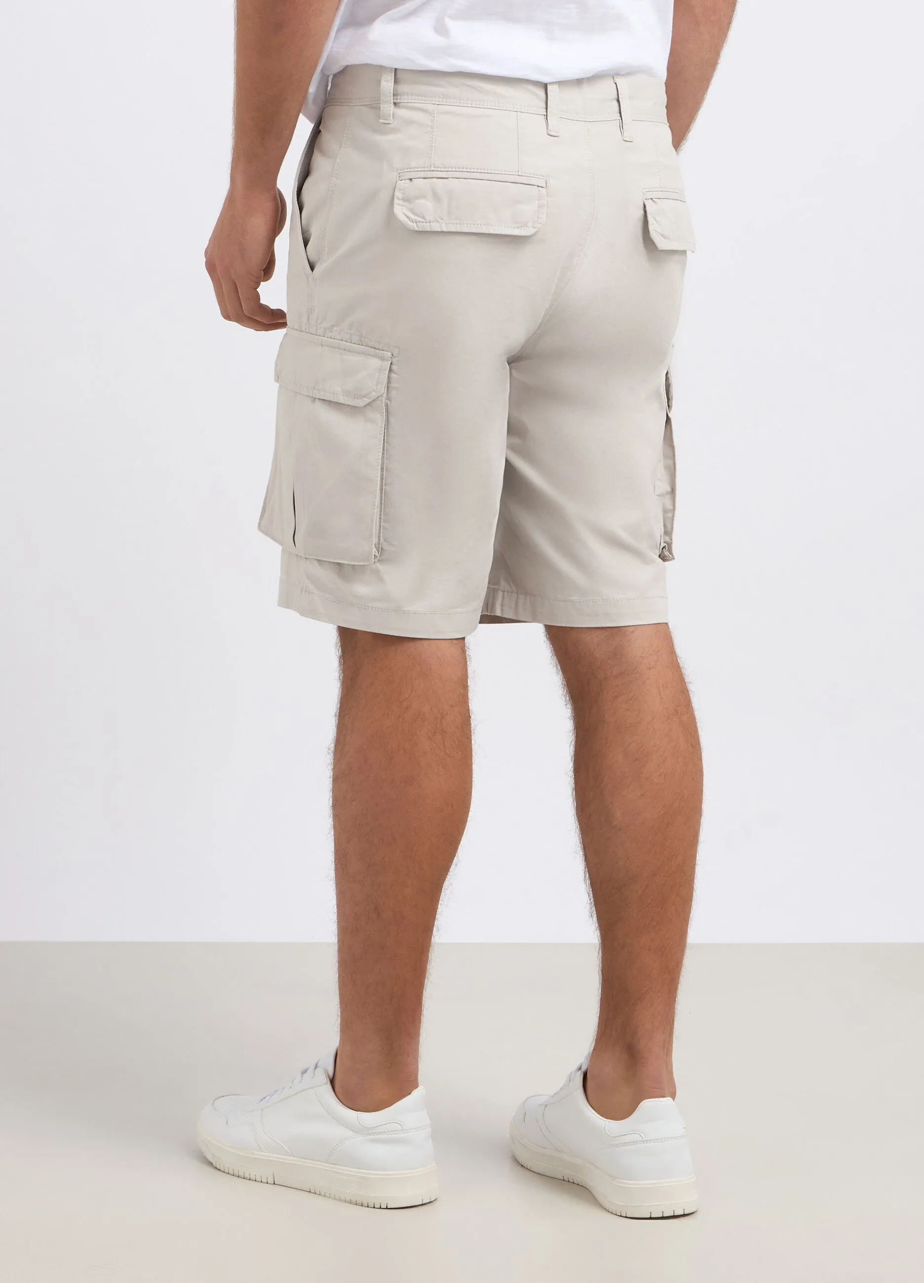 Shorts cargo chino in puro cotone uomo