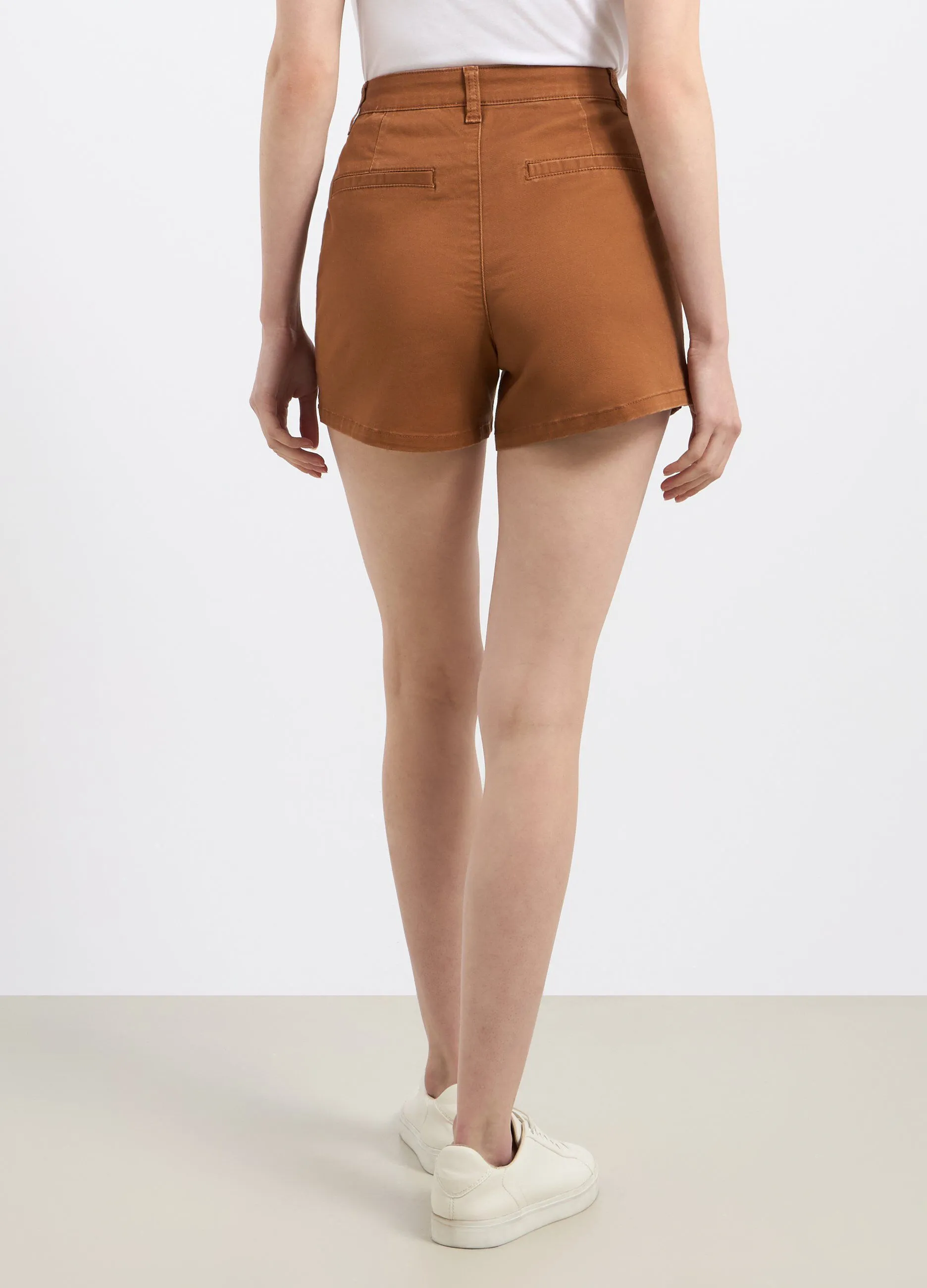 Shorts in denim di misto cotone donna