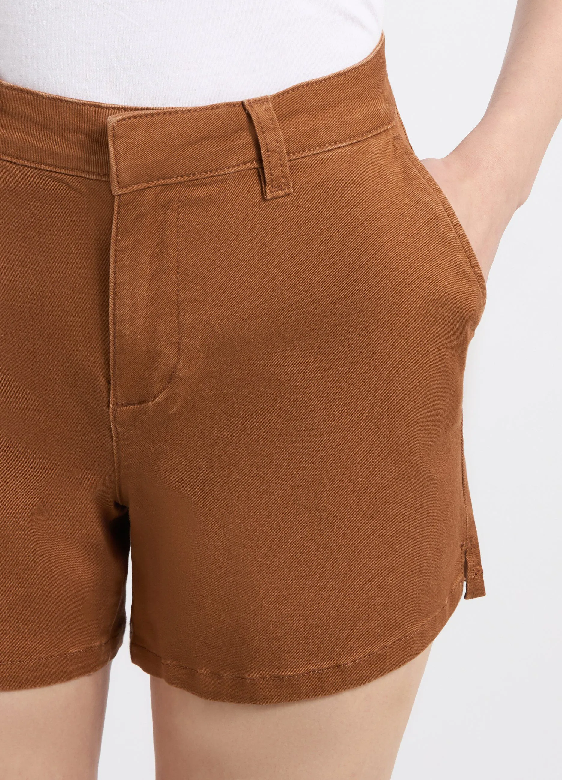 Shorts in denim di misto cotone donna