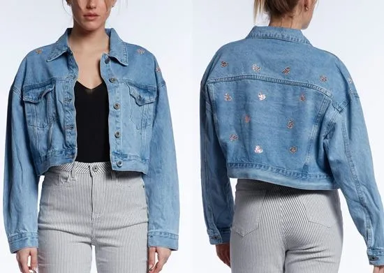 Stilosella art 8020 giubbino donna jeans cuori
