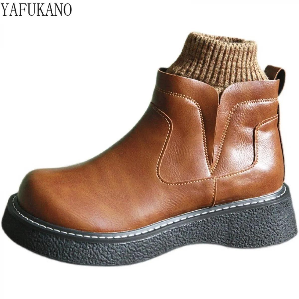 Stivaletti casual con plateau da donna con bocca in lana da donna Stivaletti casual con suola spessa fatti a mano Stivaletti cor