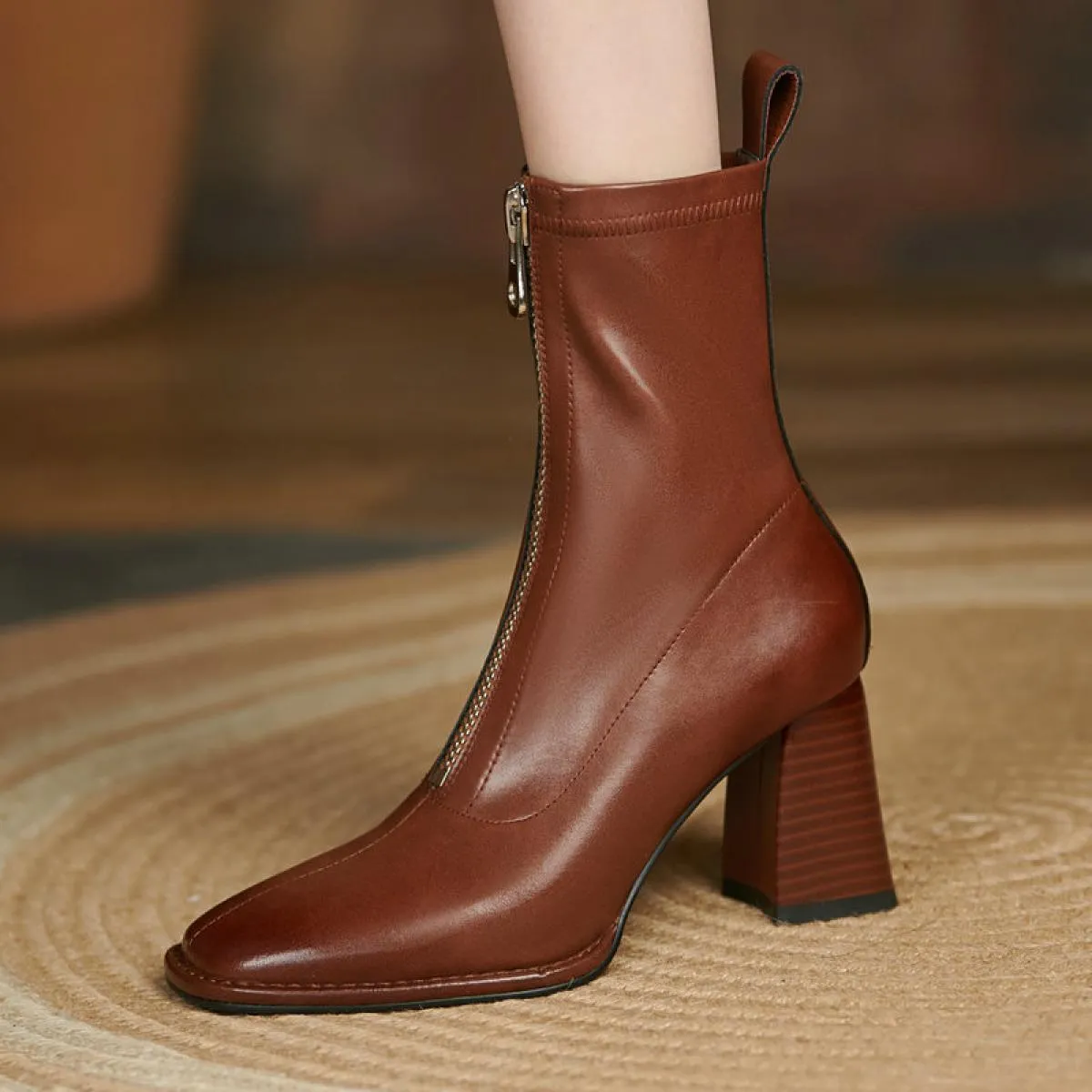 Stivaletti da donna casual in vera pelle Stivaletti da donna in vera pelle genuini