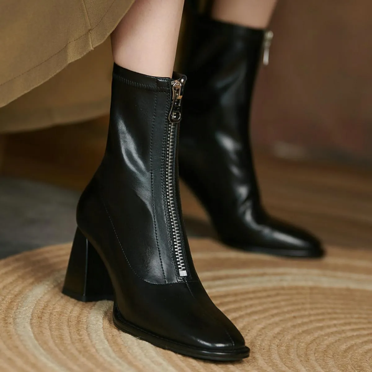 Stivaletti da donna casual in vera pelle Stivaletti da donna in vera pelle genuini