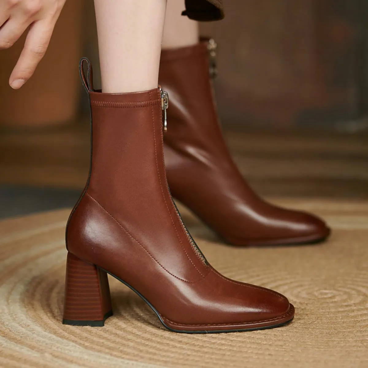Stivaletti da donna casual in vera pelle Stivaletti da donna in vera pelle genuini