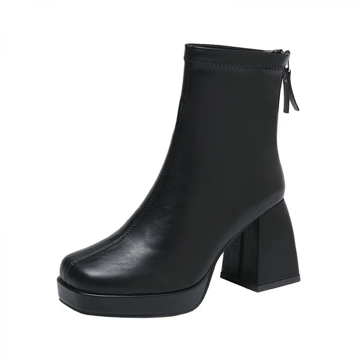 Stivaletti in pelle verniciata nera Stivaletti in pelle verniciata da donna tacco basso 2023