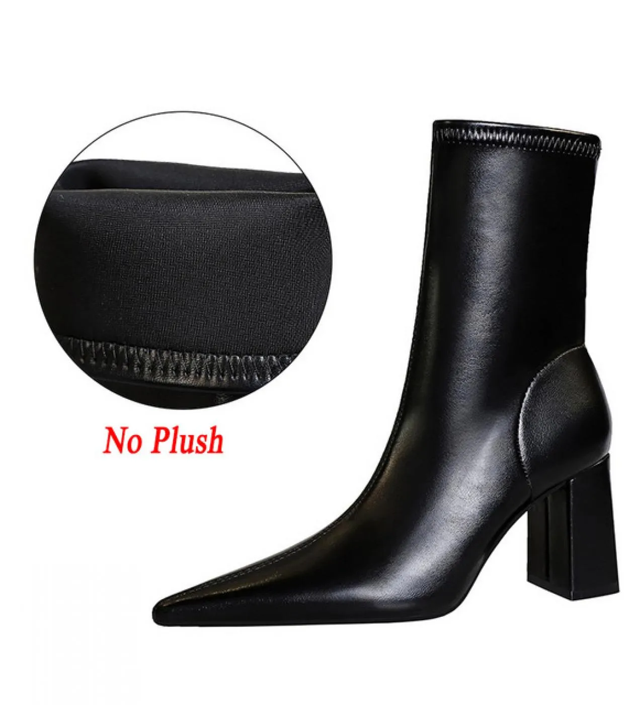 Stivaletti termici invernali da donna Stivaletti in pelle con tacco alto 8 cm Stivaletti da neve in peluche da donna Tacchi alti
