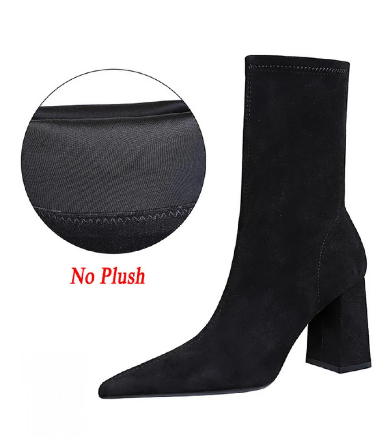 Stivaletti termici invernali da donna Stivaletti in pelle con tacco alto 8 cm Stivaletti da neve in peluche da donna Tacchi alti