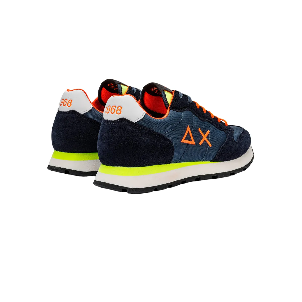 Sun68 sneakers Tom Fluo in suede e tessuto blu