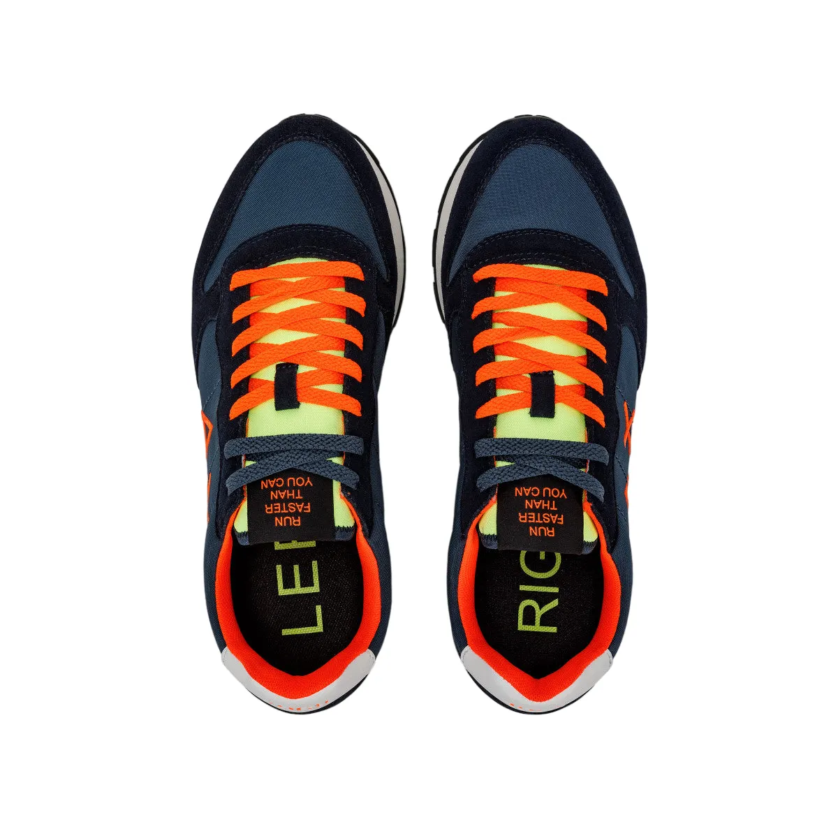 Sun68 sneakers Tom Fluo in suede e tessuto blu