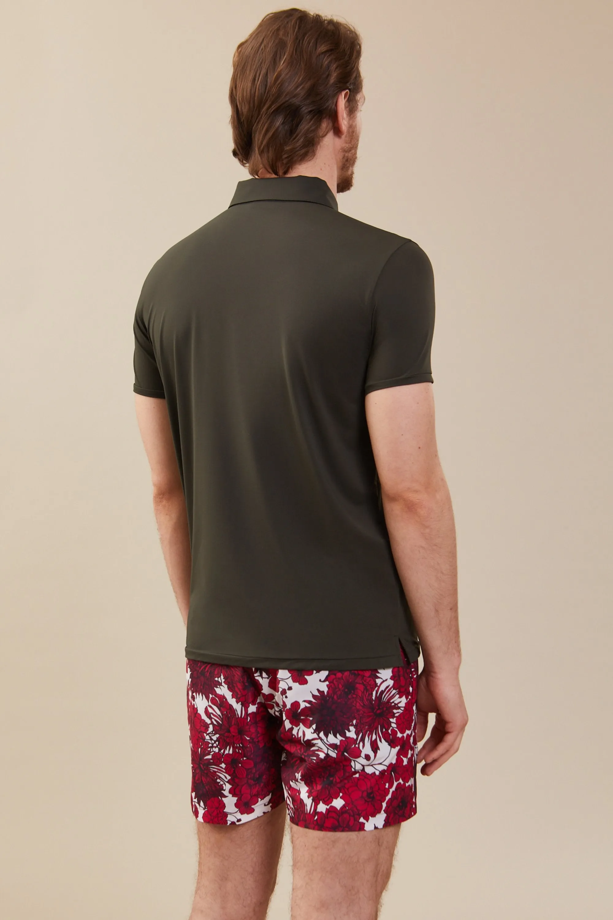 Superstretch half-sleeve polo shirt / Green
