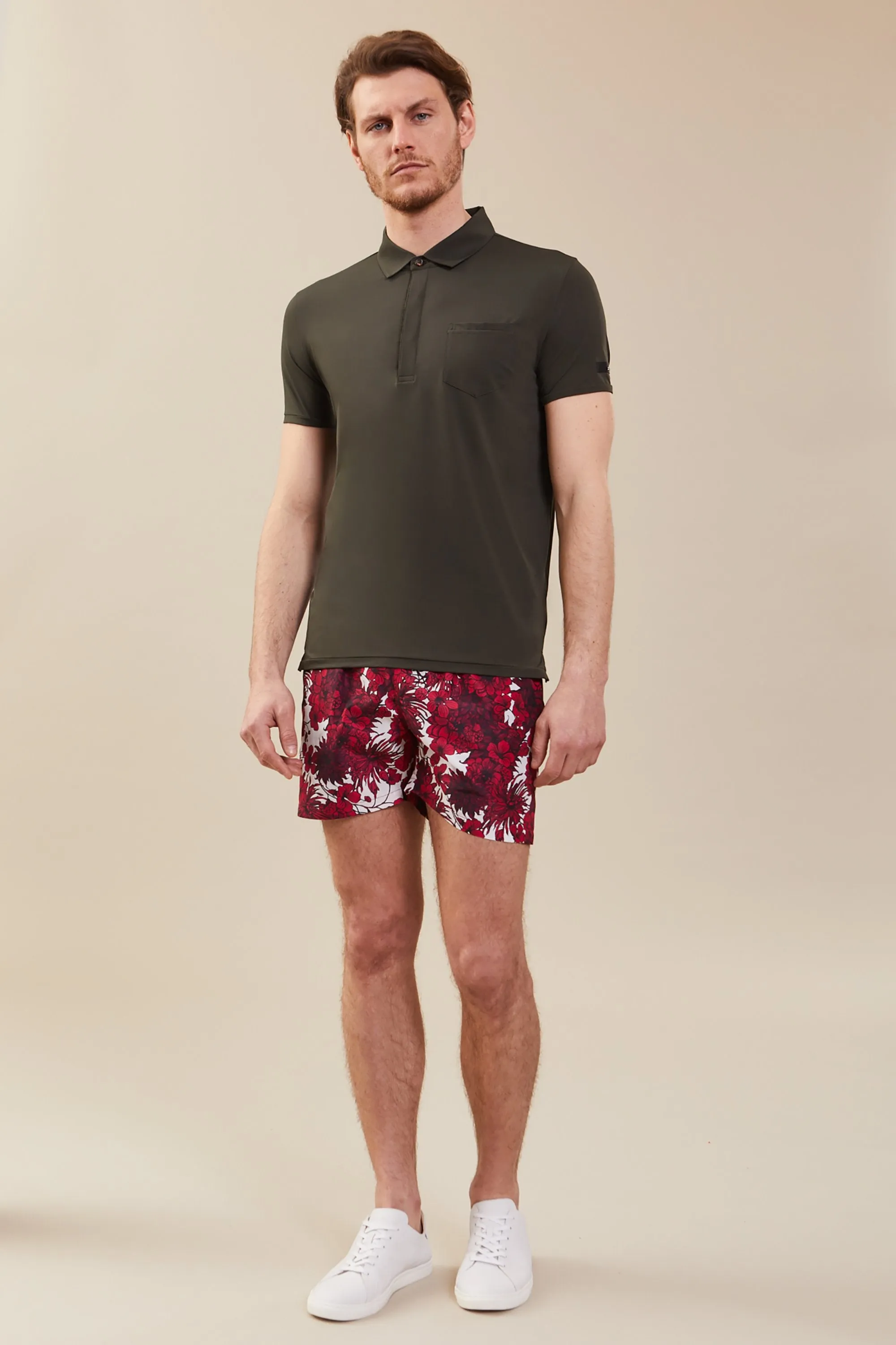 Superstretch half-sleeve polo shirt / Green