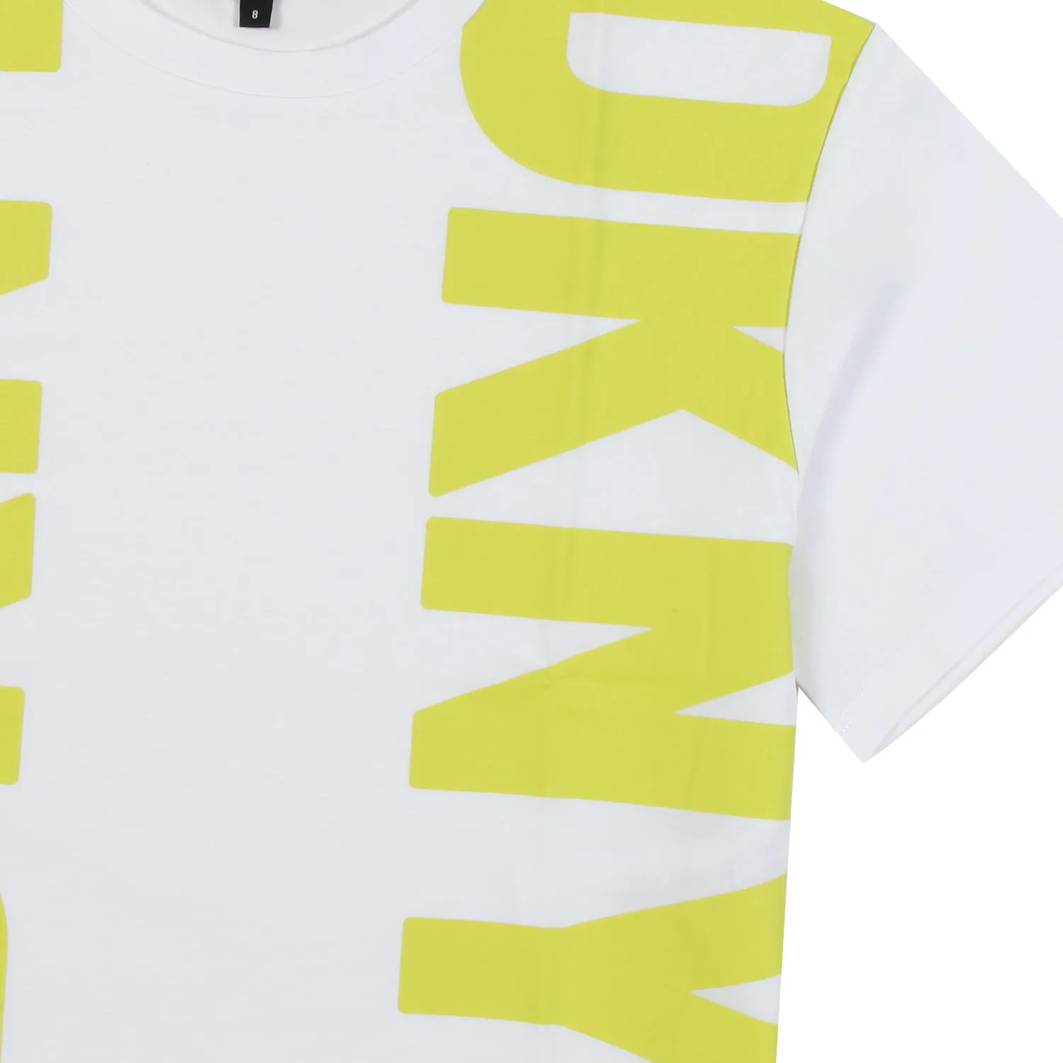T-Shirt Cropped Bianca Con Loghi Lime