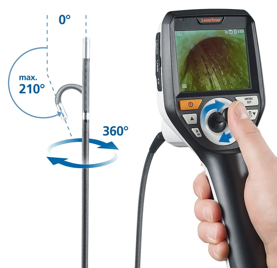 Telecamere d'ispezione Laserliner, Ø sonda 6mm x 2m, campo visivo 85°, 960 x 72pixels, illuminazione LED