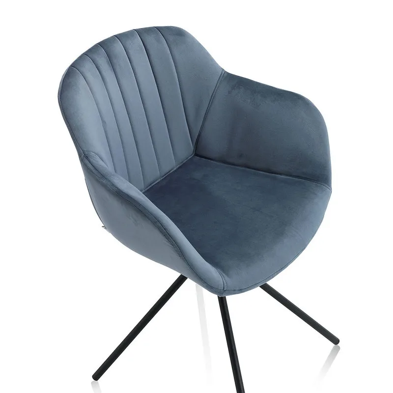 TFT Home Set 2 sedie ODETTE, blu acciaio