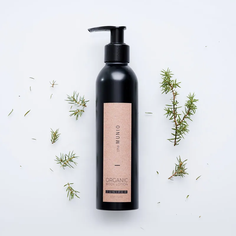 The Munio Lozione corpo in bottiglia d'alluminio / ORGANIC BODY LOTION 200ml - Ginepro