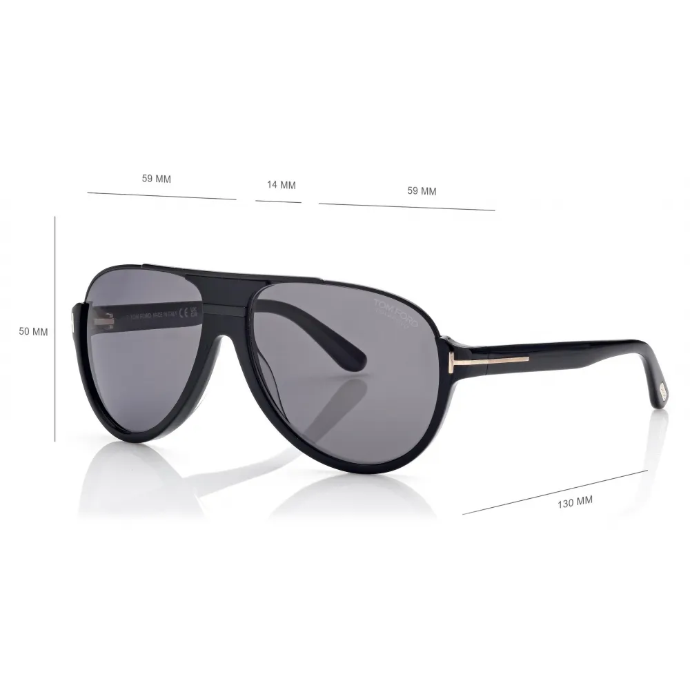 Tom Ford - Polarized Dimitry Sunglasses - Occhiali da Sole Pilota - Nero - Occhiali da Sole - Tom Ford Eyewear