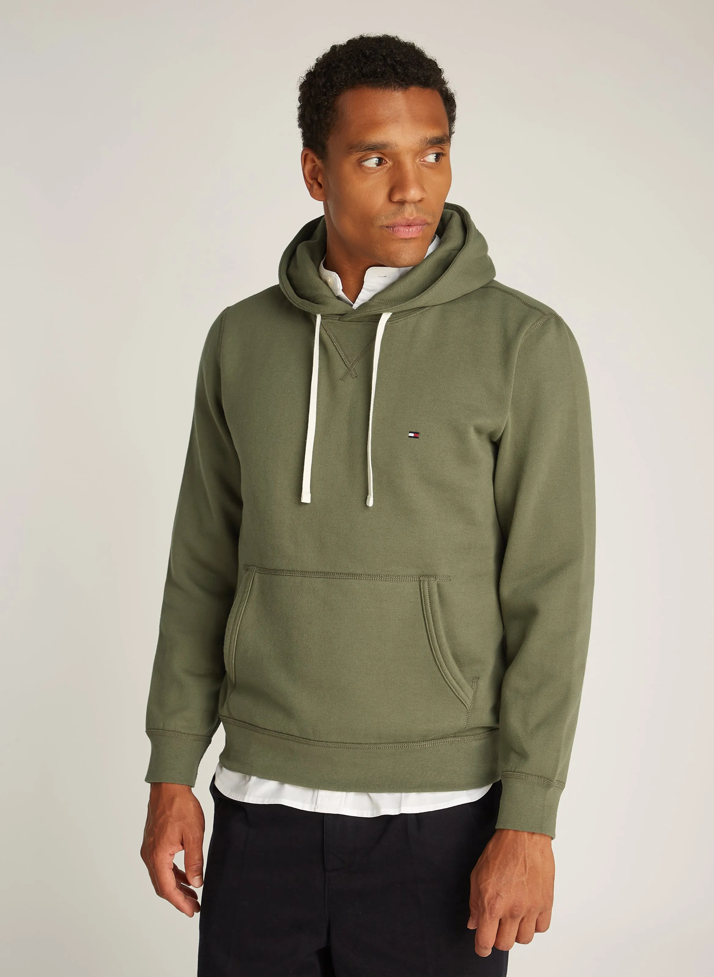  TOMMY HILFIGER   Felpa a girocollo con applicazione rete | Verde