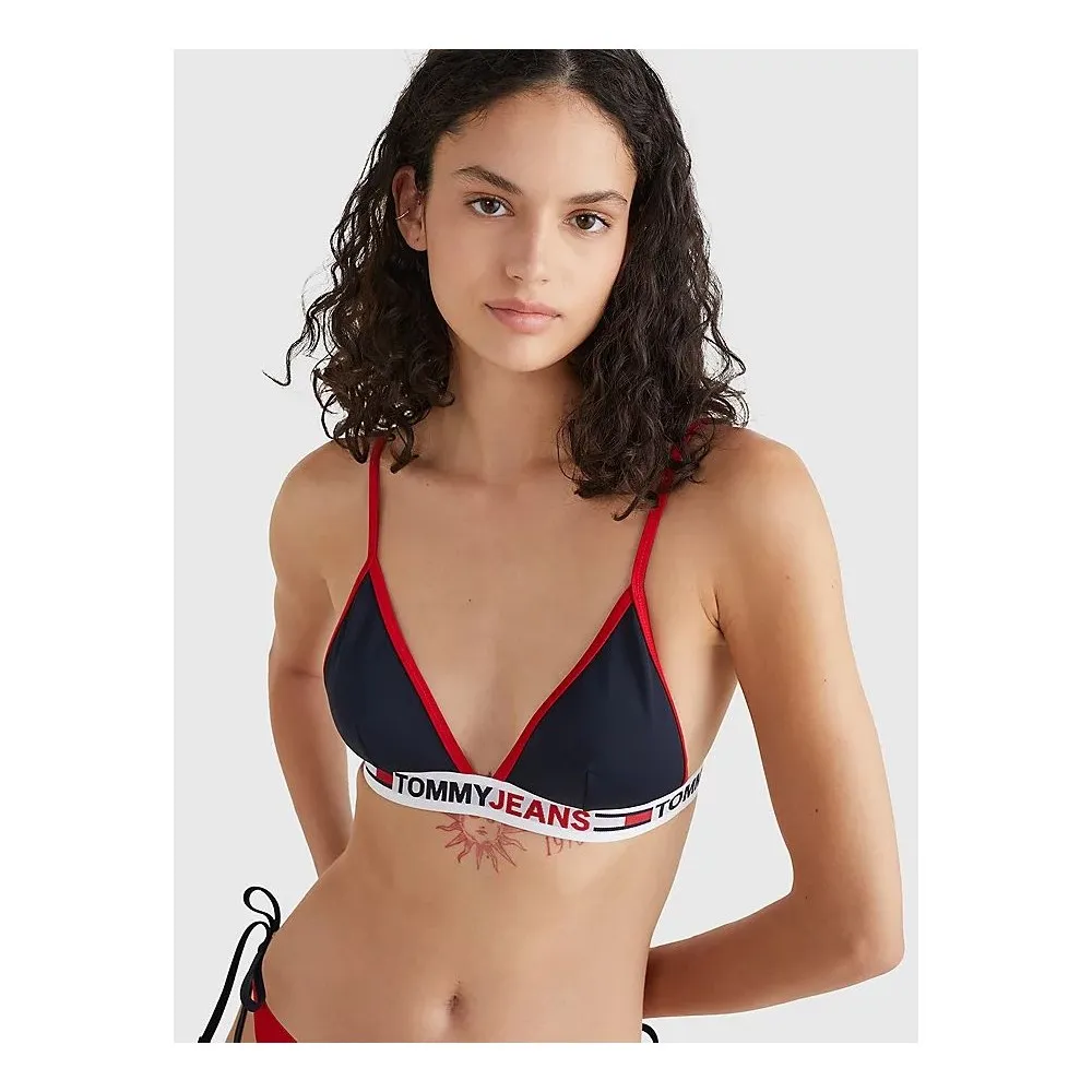 TOMMY JEANS - TOP BIKINI A TRIANGOLO - Desert Blue Sky - UW0UW03351-DW5