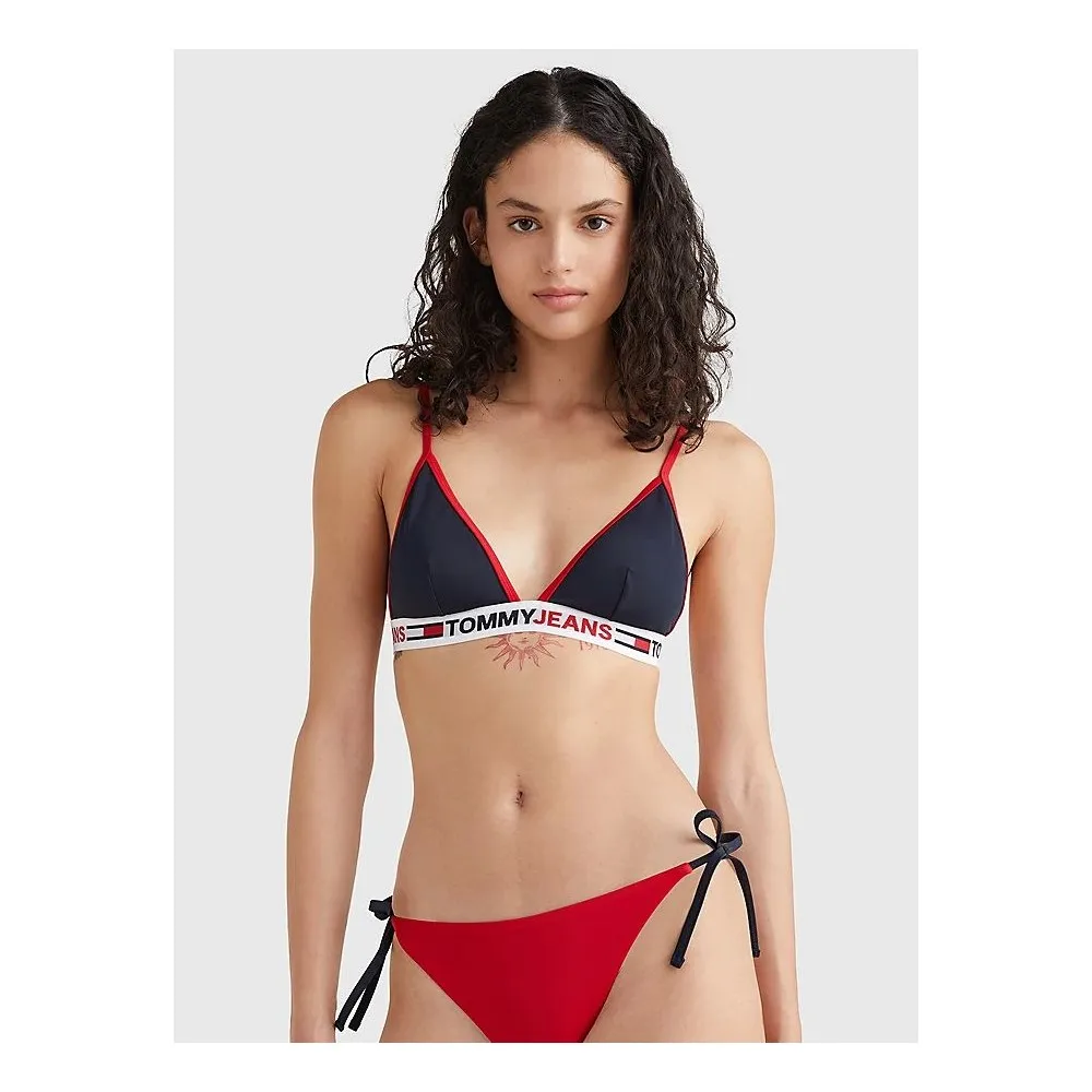 TOMMY JEANS - TOP BIKINI A TRIANGOLO - Desert Blue Sky - UW0UW03351-DW5