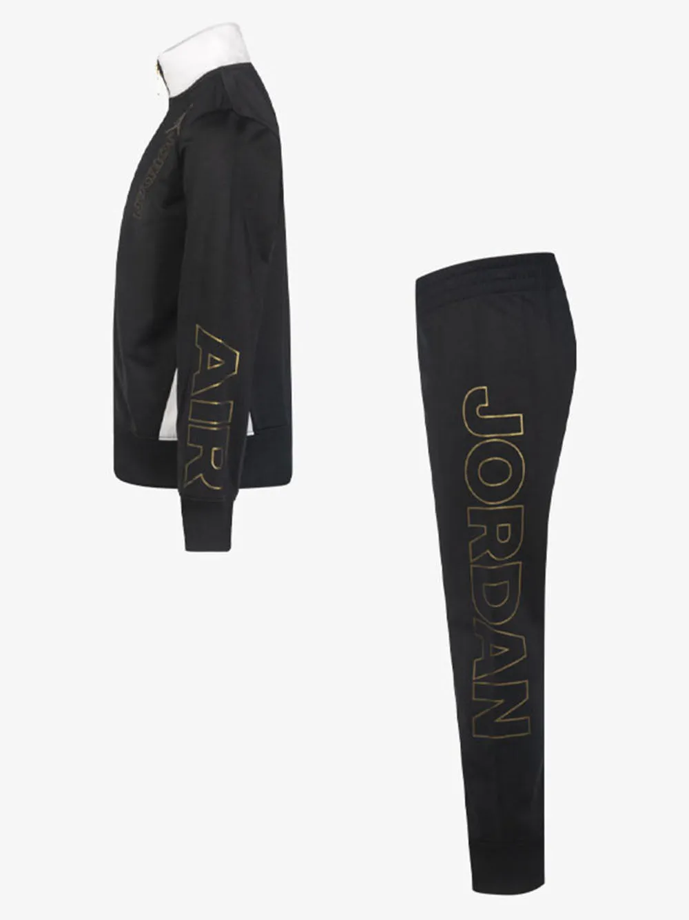 Tuta Jordan da bambino kid in acetato con dettagli in oro Art:85C050-023 nero