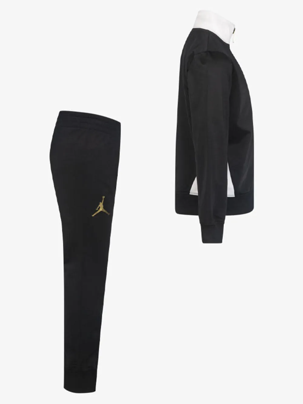 Tuta Jordan da bambino kid in acetato con dettagli in oro Art:85C050-023 nero