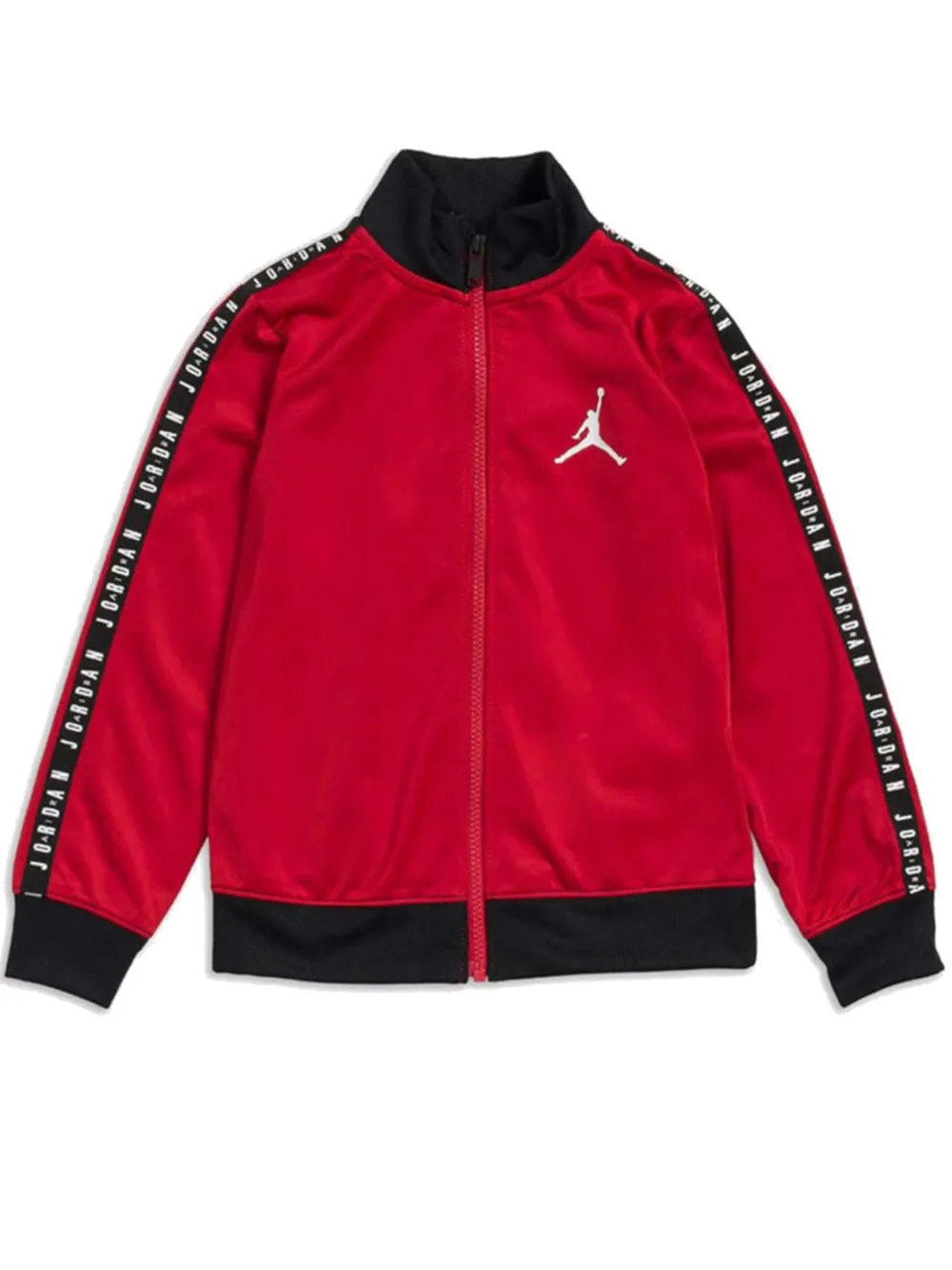 Tuta Jordan da bambino Kid in acetato con tape loggato rossa e nera