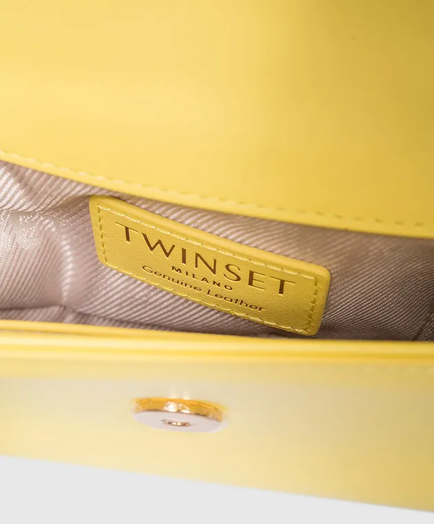 Twinset Borsa a tracolla Amie in pelle gialla 241TD8330