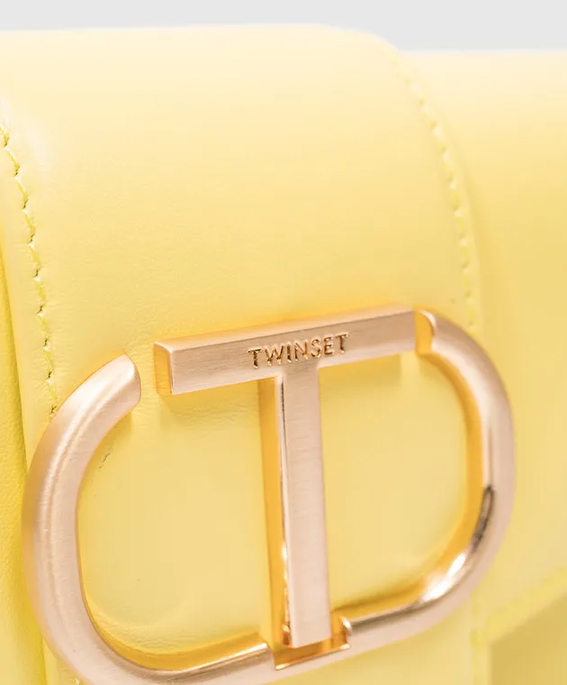 Twinset Borsa a tracolla Amie in pelle gialla 241TD8330