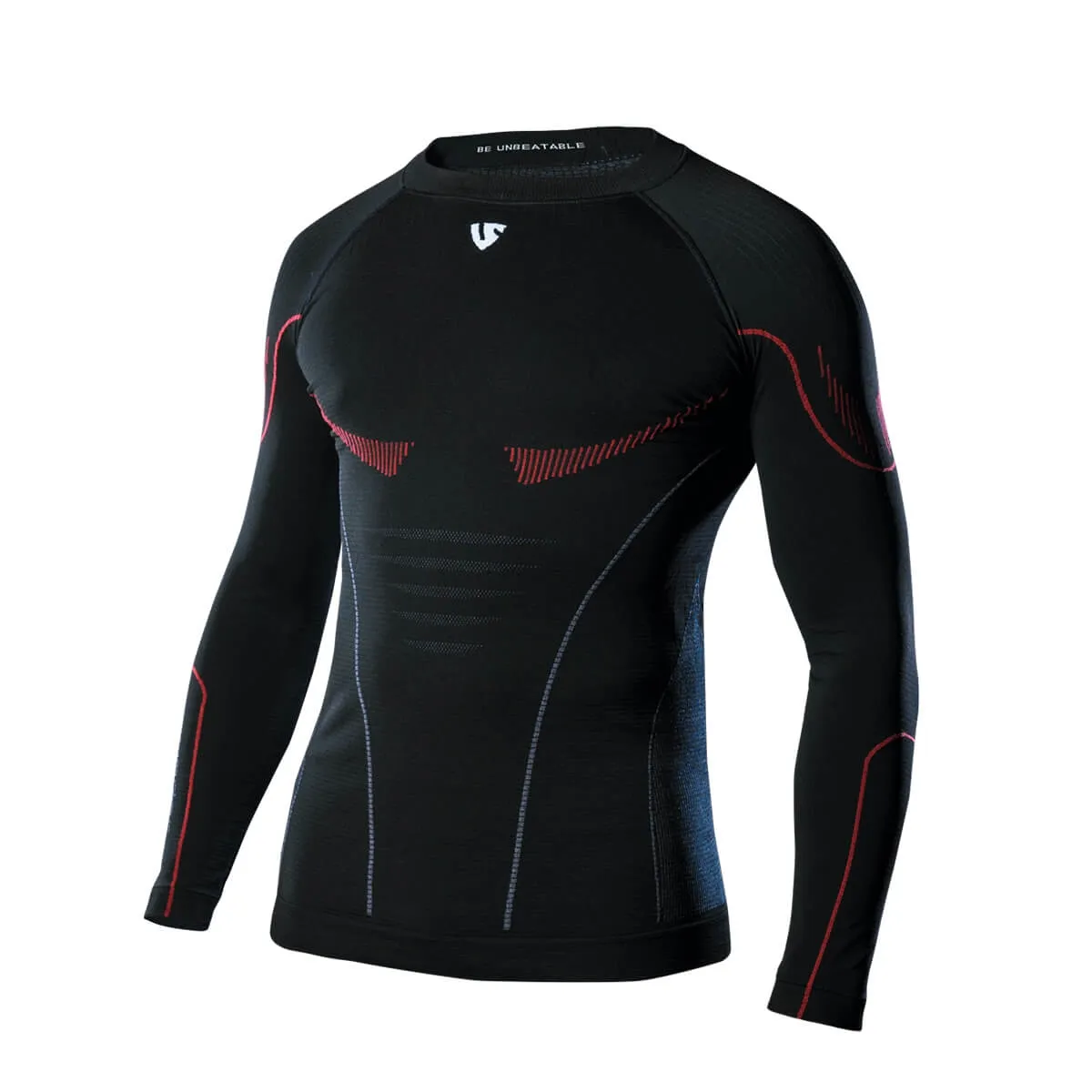 Under shield maglia intima girocollo manica lunga uomo nero