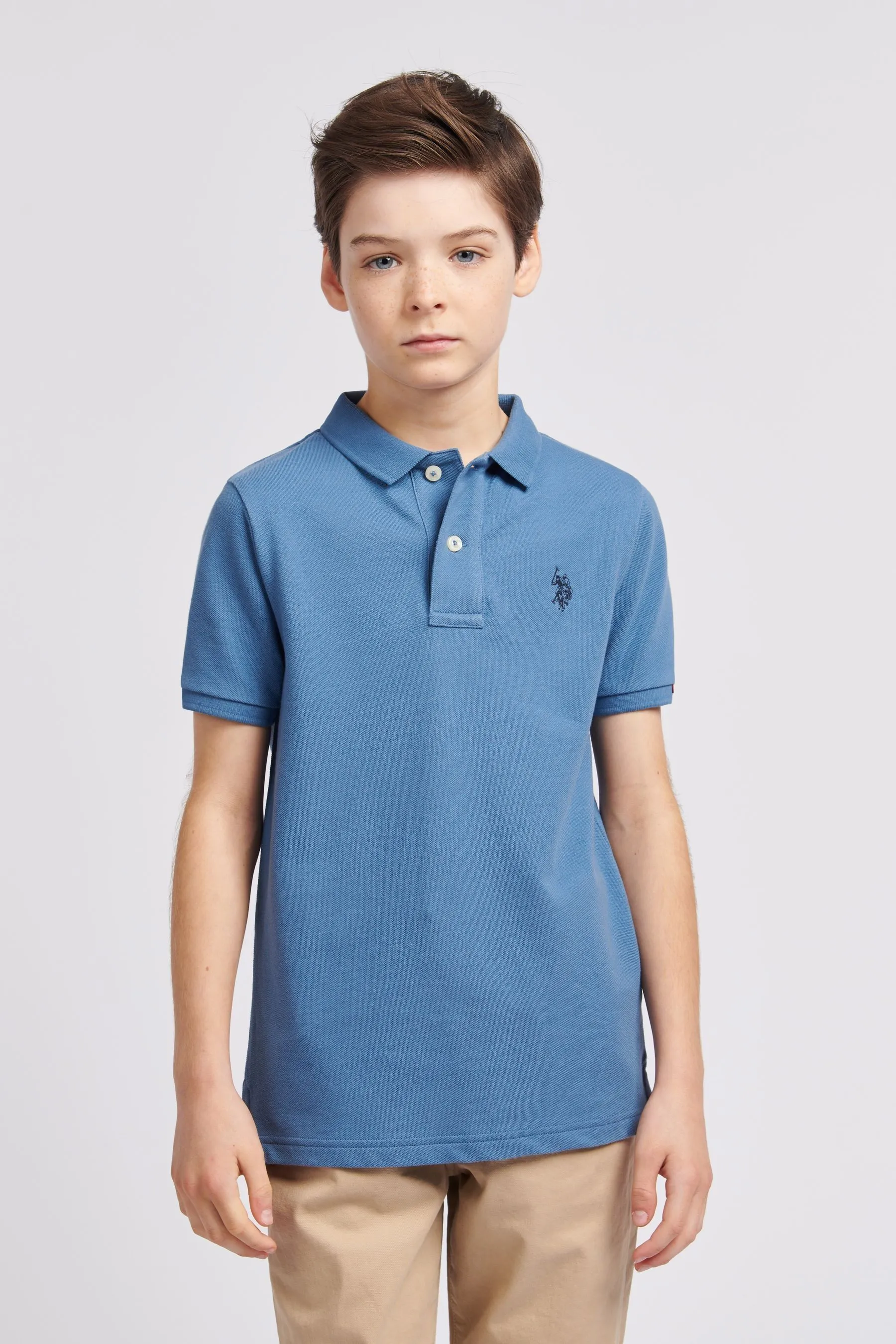 U.S. Polo Assn. Double Horsemen Boys Pique Polo Shirt    