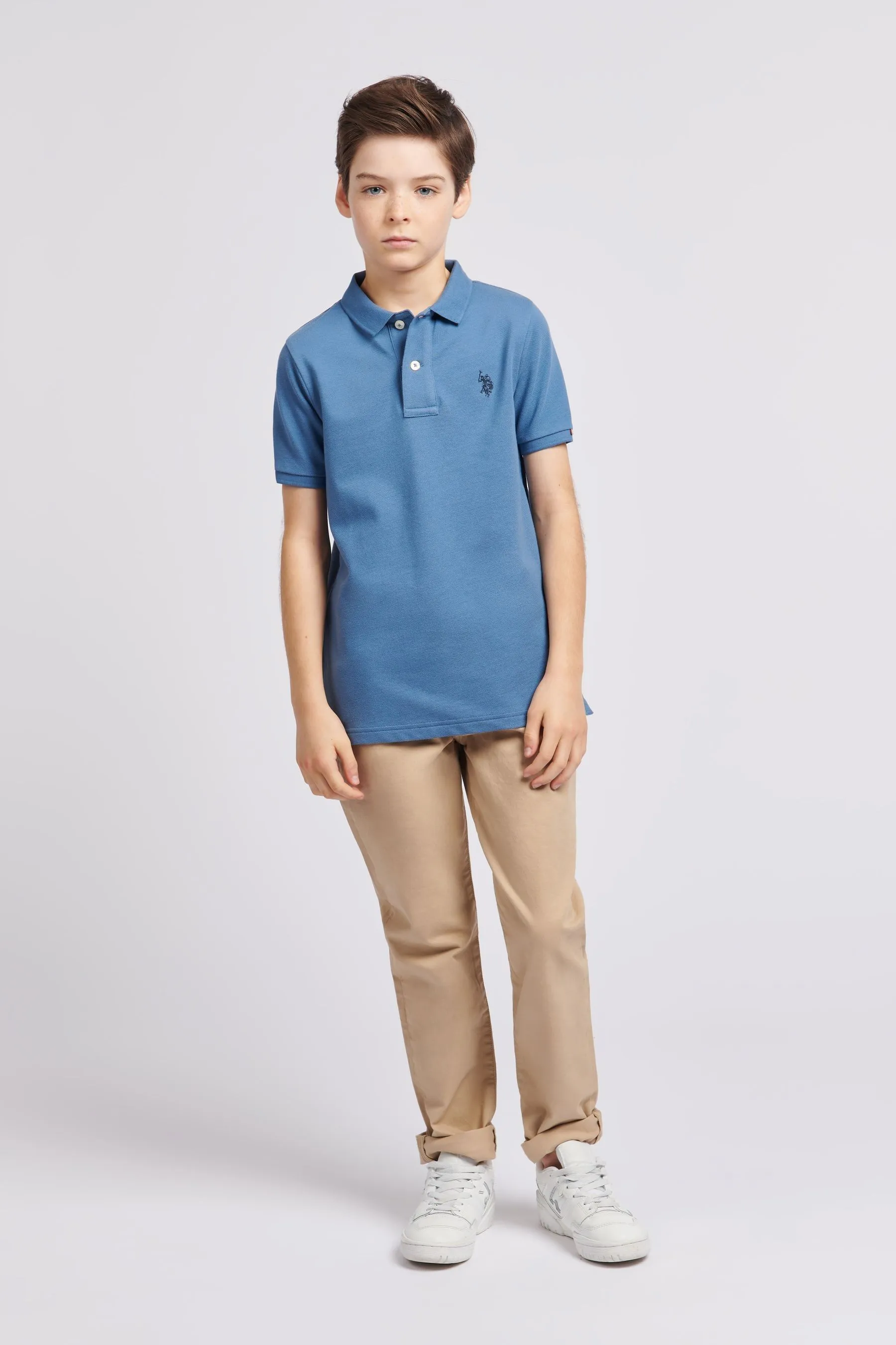 U.S. Polo Assn. Double Horsemen Boys Pique Polo Shirt    