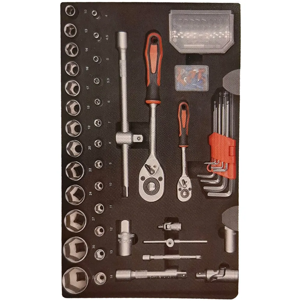 Valigia assortita con 127 utensili manuali al cromo vanadio LTI KRINO 