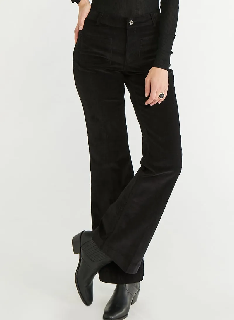  VANESSA BRUNO   DOMPAY - Pantaloni svasati in misto cotone a coste | Nero