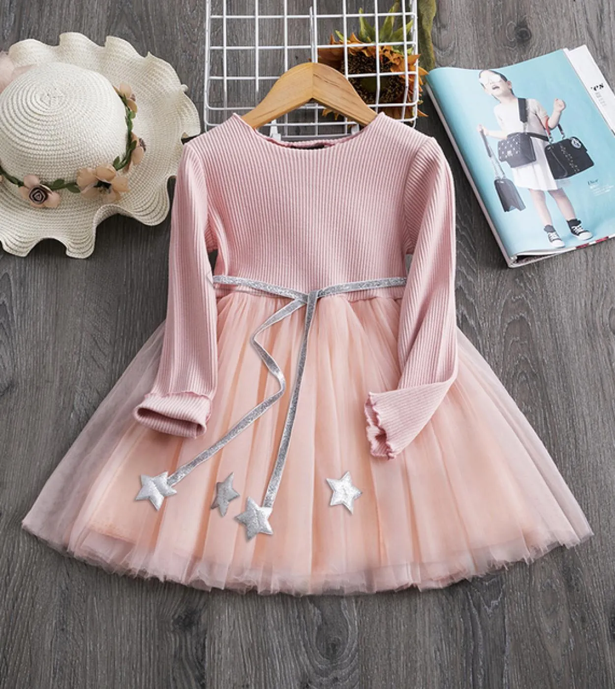 Vestito da ricamo in pizzo con fiori di Natale per ragazze Abiti per bambini per ragazza Principessa Autunno Inverno Abito da fe
