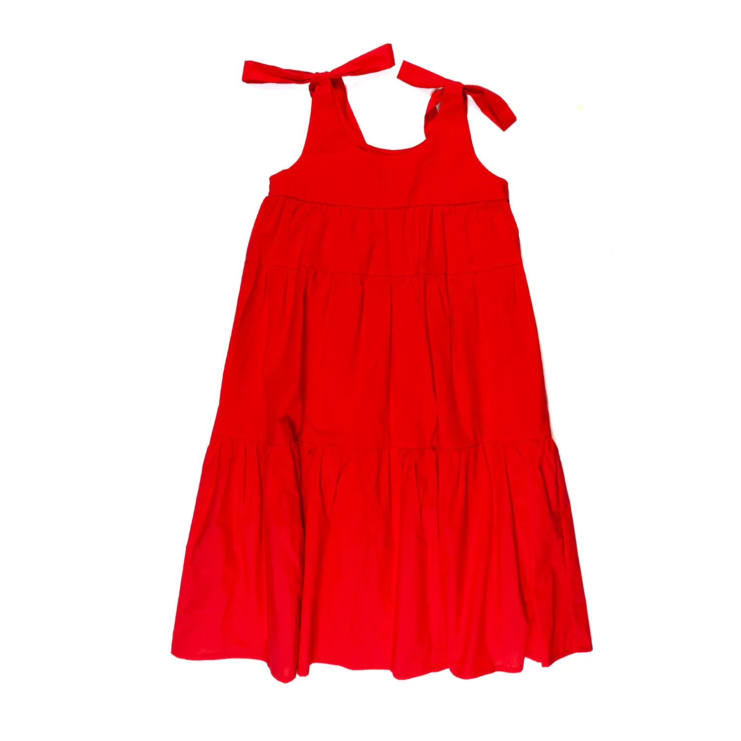 Vestito Smanicato Rosso Bambina